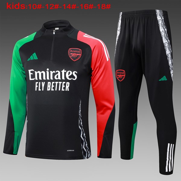 Bambino Felpa Allenamento Arsenal 24/25 Nero Rosso